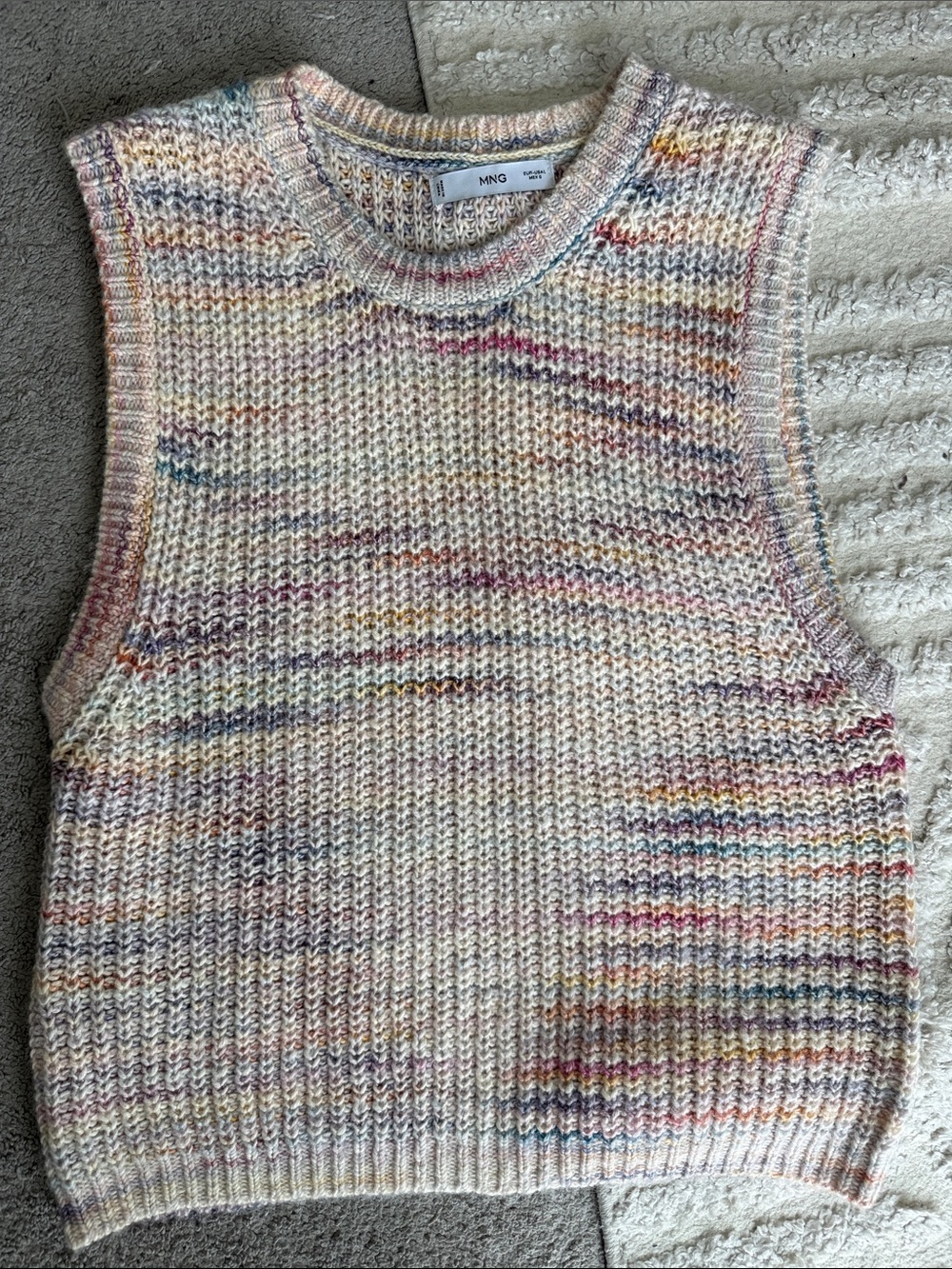 Mango Multicolor Speckled Knit Tank Top